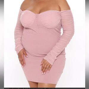 Pink Off-Shoulder Dress